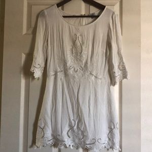Flattering lace trim dress